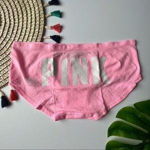 Victoria's Secret PINK Seamless Hipster Panty Pink Daisy w/ Graphic Small NEW